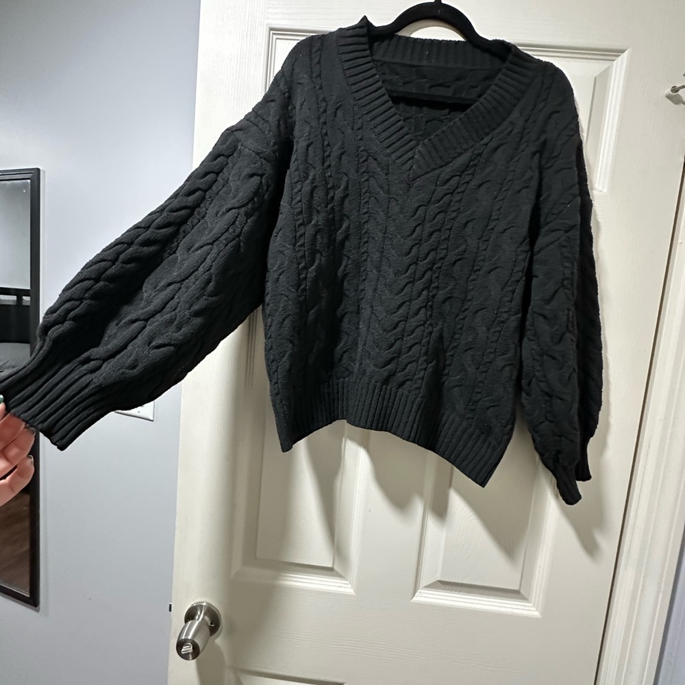 Black Cable Knit Sweater
